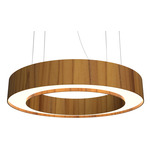 Cylindrical Ring Pendant - Teak / White Acrylic