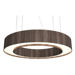 Cylindrical Ring Pendant - American Walnut / White Acrylic