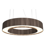 Cylindrical Ring Pendant - American Walnut / White Acrylic