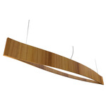 Canoe Linear Pendant - Teak / White