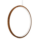 Frame Vertical Circle Pendant - Imbuia / White