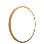 Frame Vertical Circle Pendant - Louro Freijo / White
