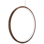 Frame Vertical Circle Pendant - American Walnut / White