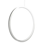 Frame Vertical Circle Pendant - Organic White / White