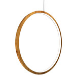Frame Vertical Circle Pendant - Teak / White