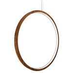 Frame Vertical Circle Pendant - Imbuia / White