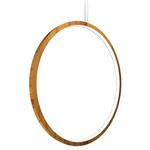 Frame Vertical Circle Pendant - Teak / White
