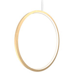 Frame Vertical Circle Pendant - Maple / White