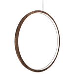 Frame Vertical Circle Pendant - American Walnut / White