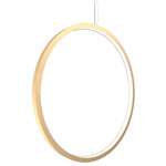 Frame Vertical Circle Pendant - Maple / White