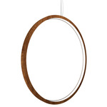 Frame Vertical Circle Pendant - Imbuia / White