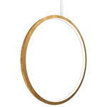 Frame Vertical Circle Pendant - Louro Freijo / White