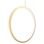 Frame Vertical Circle Pendant - Maple / White