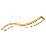 Wave Linear Pendant - Teak / White Acrylic