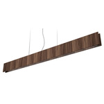 Clean Plank Linear Pendant - American Walnut / White Acrylic