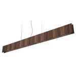 Clean Plank Linear Pendant - American Walnut / White Acrylic