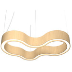 Organic Curved Pendant - Maple / White Acrylic