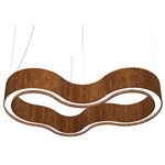 Organic Curved Pendant - Imbuia / White Acrylic