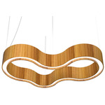 Organic Curved Pendant - Teak / White Acrylic