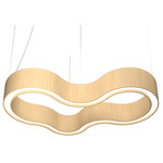 Organic Curved Pendant - Maple / White Acrylic