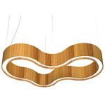 Organic Curved Pendant - Teak / White Acrylic