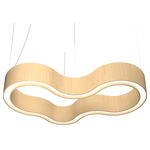 Organic Curved Pendant - Maple / White Acrylic