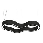 Organic Curved Pendant - Charcoal / White Acrylic