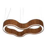 Organic Curved Pendant - Imbuia / White Acrylic
