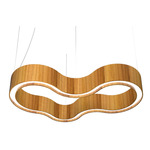 Organic Curved Pendant - Teak / White Acrylic