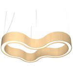Organic Curved Pendant - Maple / White Acrylic