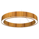 Cylindrical Slim Ring Pendant - Teak / White Acrylic