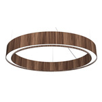 Cylindrical Slim Ring Pendant - American Walnut / White Acrylic