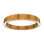 Cylindrical Slim Ring Pendant - Teak / White Acrylic