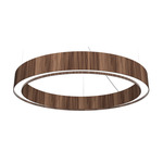Cylindrical Slim Ring Pendant - American Walnut / White Acrylic