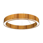Cylindrical Slim Ring Pendant - Teak / White Acrylic