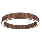 Cylindrical Slim Ring Pendant - American Walnut / White Acrylic