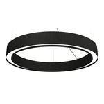 Cylindrical Slim Ring Pendant - Charcoal / White Acrylic