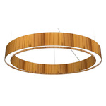 Cylindrical Slim Ring Pendant - Teak / White Acrylic