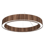 Cylindrical Slim Ring Pendant - American Walnut / White Acrylic