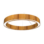 Cylindrical Slim Ring Pendant - Teak / White Acrylic
