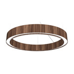 Cylindrical Slim Ring Pendant - American Walnut / White Acrylic