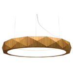 Facet Ring Pendant - Teak / White Acrylic