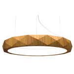 Facet Ring Pendant - Teak / White Acrylic