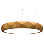 Facet Ring Pendant - Teak / White Acrylic