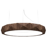 Facet Ring Pendant - American Walnut / White Acrylic