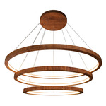 Cylindrical Frame Tiered Pendant - Imbuia / White Acrylic