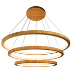 Cylindrical Frame Tiered Pendant - Louro Freijo / White Acrylic
