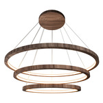 Cylindrical Frame Tiered Pendant - American Walnut / White Acrylic