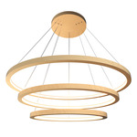 Cylindrical Frame Tiered Pendant - Maple / White Acrylic