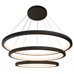 Cylindrical Frame Tiered Pendant - Charcoal / White Acrylic